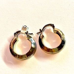 Steel M earrings